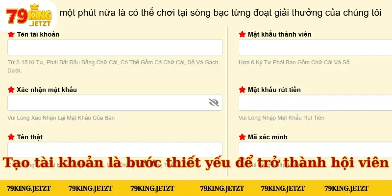 Tạo tài khoản là bước thiết yếu để trở thành hội viên chính thức tại hệ thống